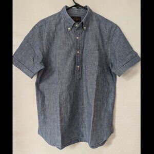 Men's size M BEAMS PLUS short-sleeve chambray shirt (made in Japan)